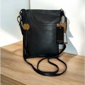 Margot New York Black Leather Crossbody Bag